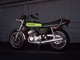 a motorcycle that is parked in a garage