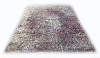 an image of a large oriental rug on a white background
