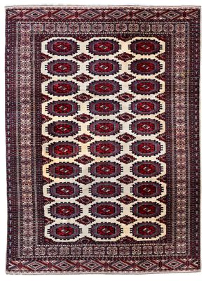 un tapis rouge et blanc avec un motif