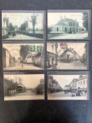 an old black and white photo of a bunch of old photos