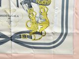 a scarf with a picture of a horse and a bridle on it