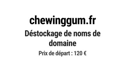 Nom de domaine chewinggum.fr. Catégorie: Alimentation.