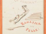 drawing of a man falling off a skateboard in the air