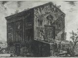 an image of a drawing of an old building with a tree in the foreground