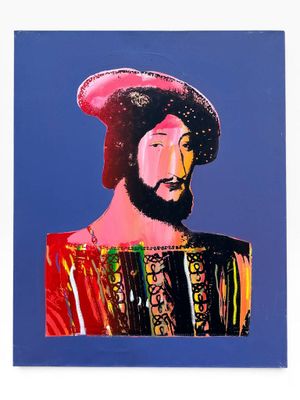 a painting of a man with a beard and a hat