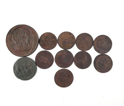 11 monnaies : - MONNAIE DE CONFIANCE des frères Monneron Ave…