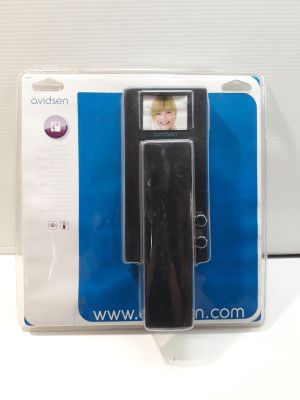 a black cell phone with a picture of a woman on it