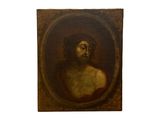 portrait d'un homme barbu dans un cadre rond