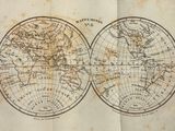 an old map of the world is shown on a piece of paper