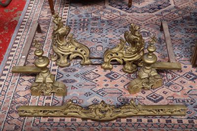 Barre de foyer en bronze doré Rocaille - Maison PASTAUD