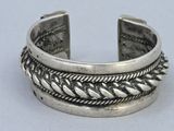 sterling cuff bracelet with twisted rope detail