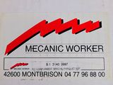 a sign that says mechanic worker on the side of a truck