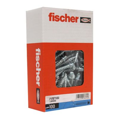 Lot de 100 - FISCHER - Vis à double filetage PVB 7x50 - Acie…