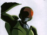 an image of a picture of a man in a green suit