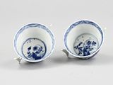 pair of chinese blue and white porcelain cups and saucers