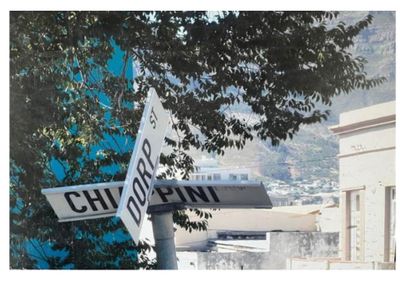 deux panneaux de signalisation fixés à un poteau près d'un arbre