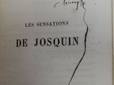 an old book with a drawing of a man ' s face on it