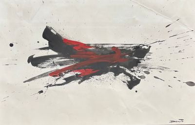 une photo d'une feuille de papier avec des éclaboussures de peinture dessus