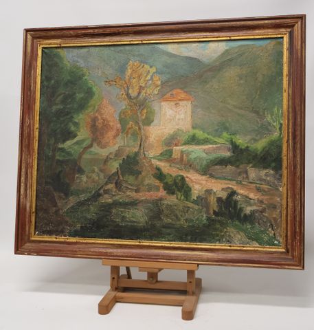Yvonne GIRAUD-HANRIOT (1898-1960) « Village en montagne ». Huile ...