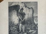 a picture of a man that is standing in front of a fire