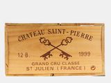 a wooden box with a label on it that says chateau saint pierre