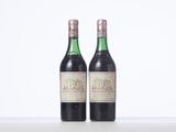 two bottles of wine sitting next to each other on a table