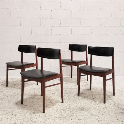 Ensemble de 4 chaises en teck, production Danoise du fabricant Sax. Bo - Photo 1