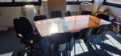 1 TABLE DE REUNION DIMENSION 230 x 120, PLATEAU BOIS, PIETEM…
