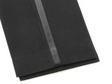 a close up of a black folder with a black ribbon on it