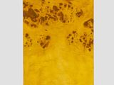 une image représentant un vase jaune à base marron sur fond blanc