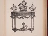 an open book with a drawing of a man sitting at a table