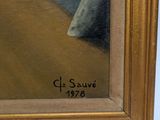 an image of a painting of a cat sitting on a table