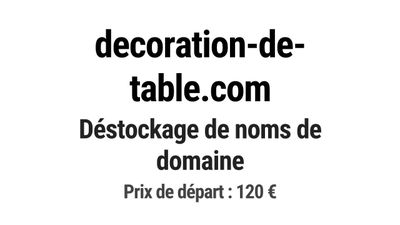 Nom de domaine decoration-de-table.