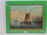 an image of a painting of a boat in a body of water