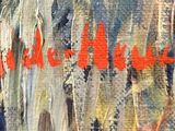 an image of a painting with a red writing on it
