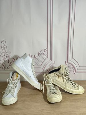 NIKE - CONVERSE ALL STAR - Deux paires de sneakers, cuir et …