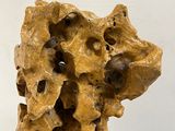 sculpture of a piece of rock with holes in it on a table