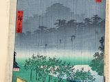 an image of a painting of a man walking down a street in the rain