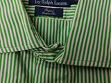 polo by ralph lauren green and white striped dress shirt