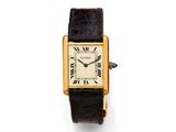 cartier a lady ' s 18ct gold wristwatch