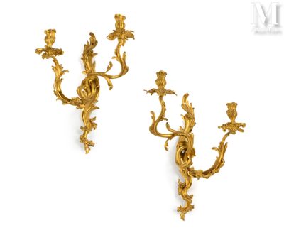 pair of gilet wall sconces in the style of louis xv