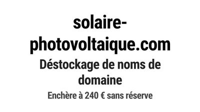 Nom de domaine solaire-photovoltaique.