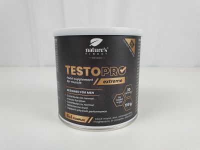 un pot de poudre « Test Pro » posé sur une table