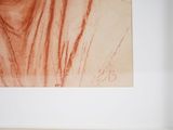 a drawing of a woman ' s face in a white frame