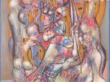 an image of a painting of a woman with multiple organs