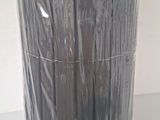 a tall vase with a lot of plastic wrapped around it