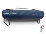chanel blue quilted lambskin clutch bag with chain strap