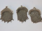 trois porte-monnaie anciens en maille d'argent