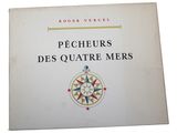 a white book with a compass on the cover