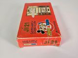 a red box with a picture of a cartoon character on it